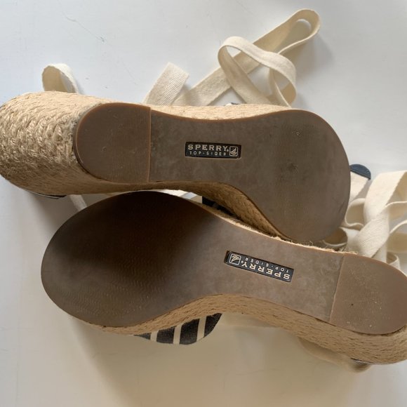 SPERRY Top-Sider Classic Ankle Tied Wedge Sandal Sz 10M - Picture 10 of 11